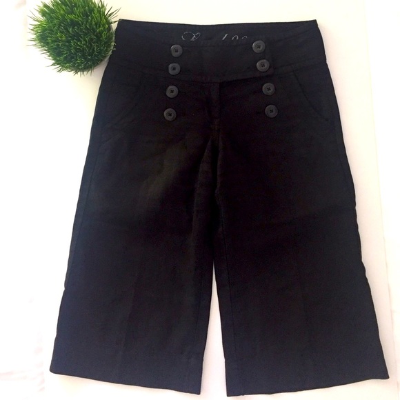 Level 99 Pants - Level 99 100% Linen Gaucho Bermuda Short